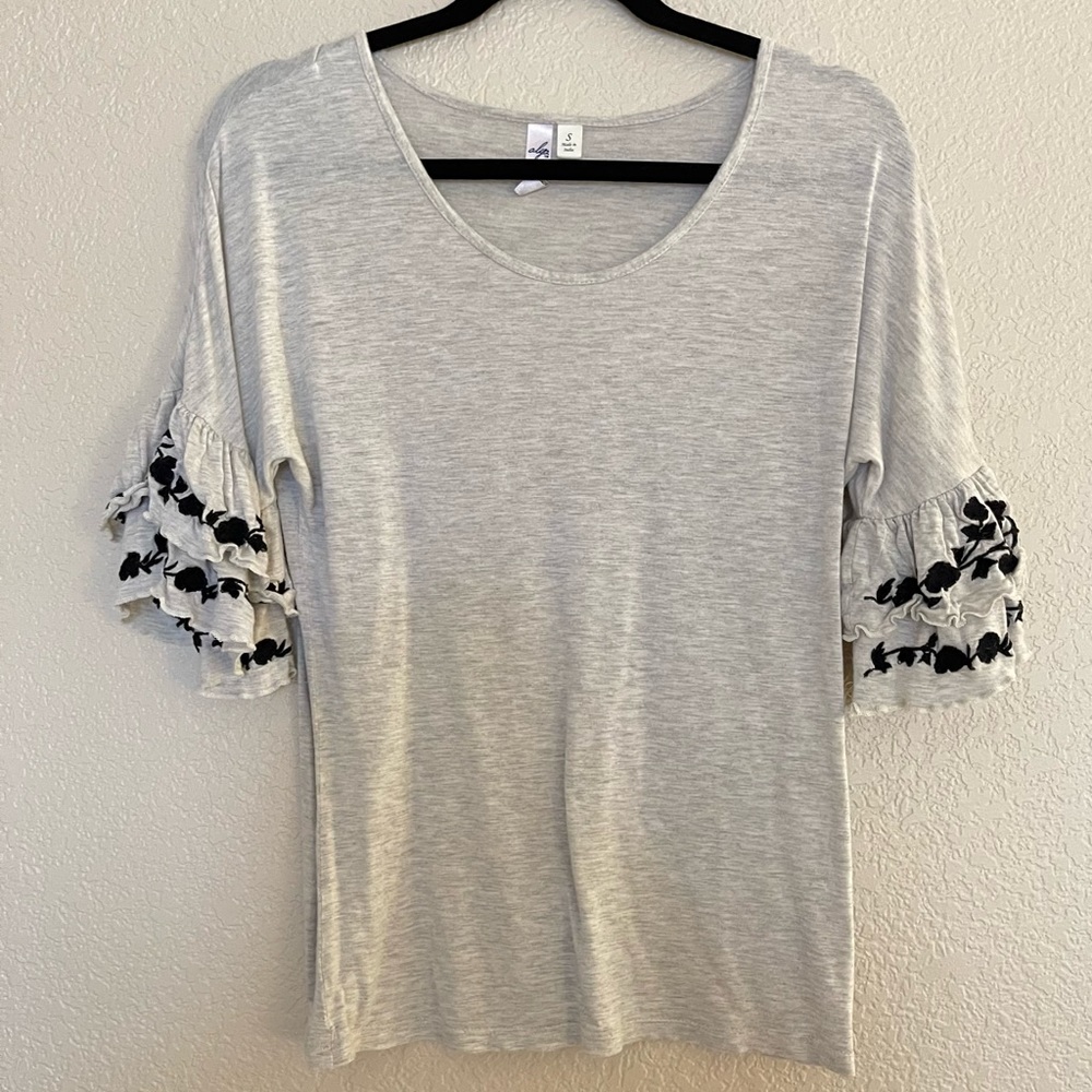 Francesca’s Alya Floral Ruffle Blouse